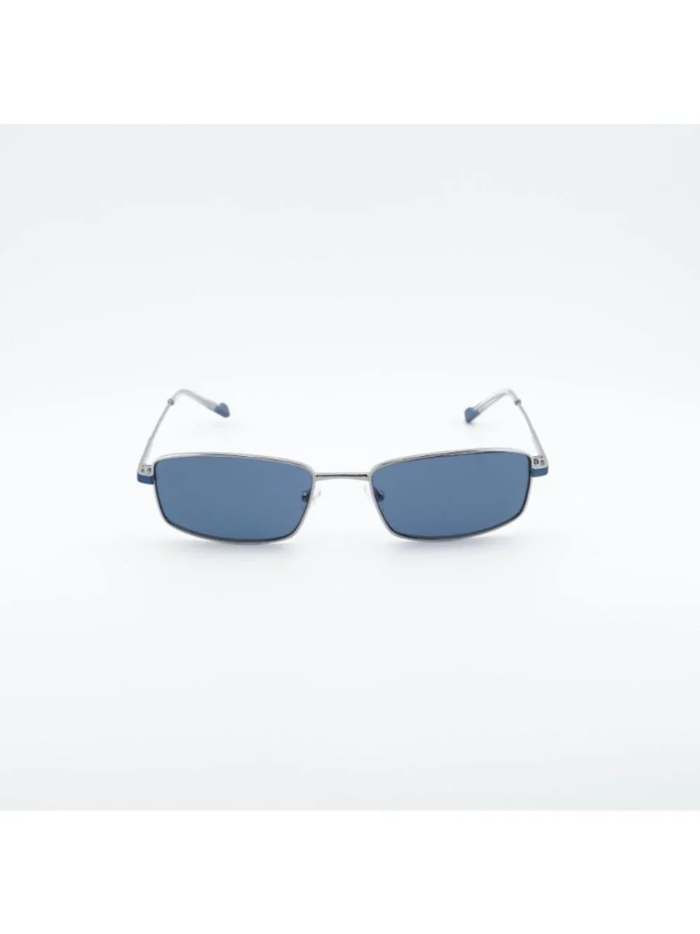 DKNY DK119S 040 Sunglasses Silver Rectangle Frame, Blue Lenses